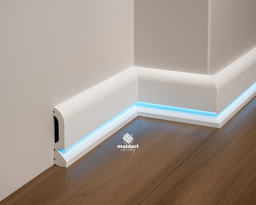 LED Lighted Baseboard Trim – Decorative Wall & Floor Accent