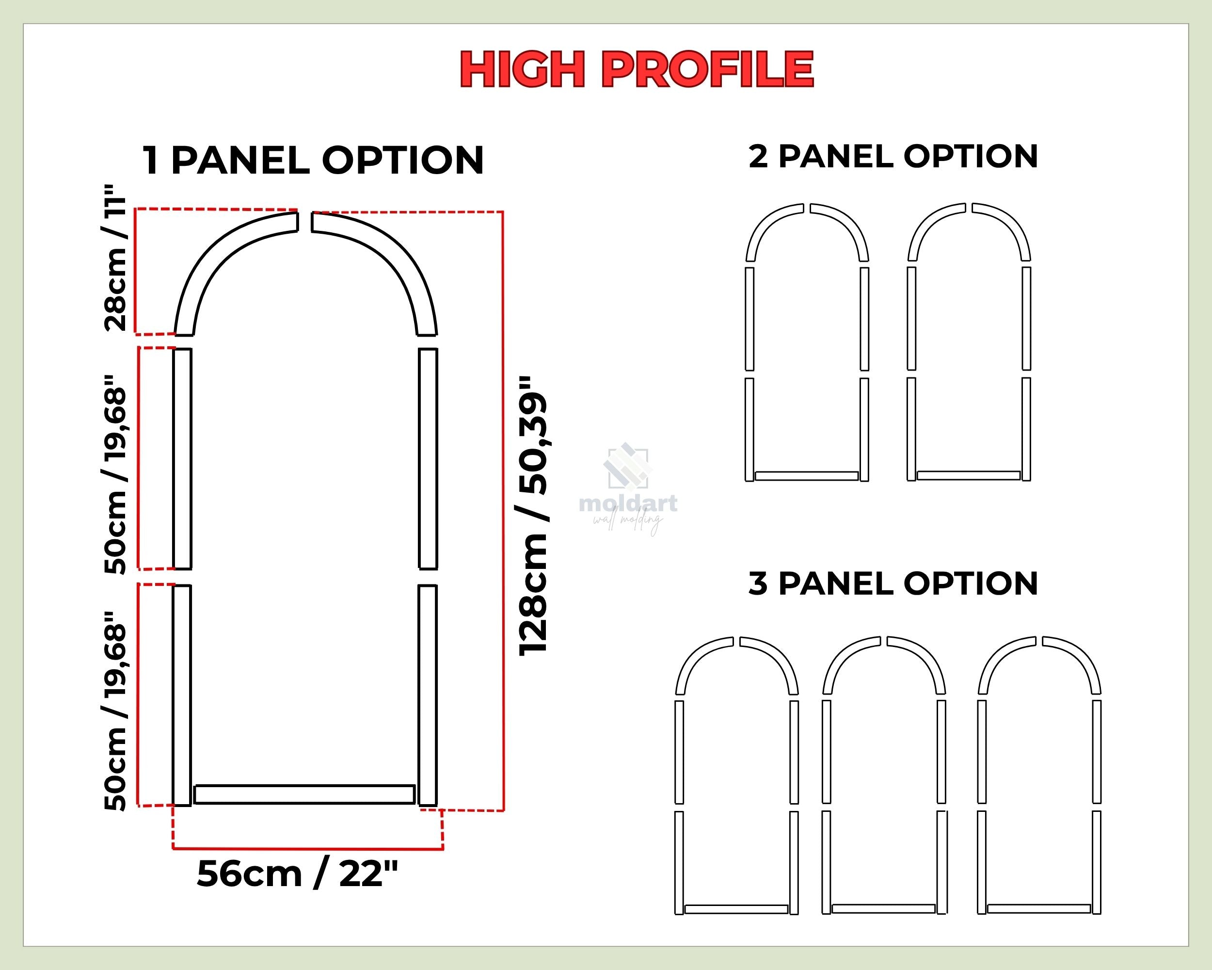 MDF Wall Molding Kit, Arched Wall Panel, Pre-cut, Ready to Assemble