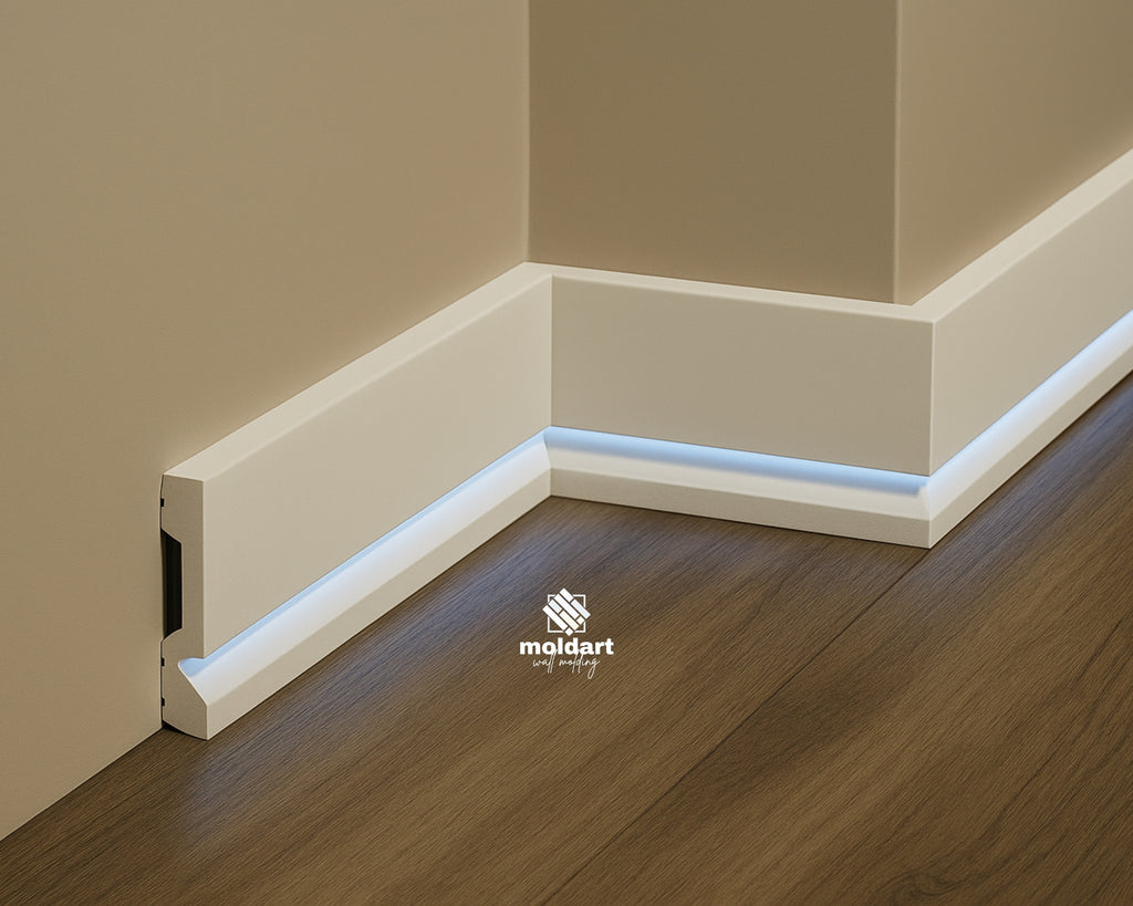 LED Baseboard – Modern Lighted Wall Trim Molding