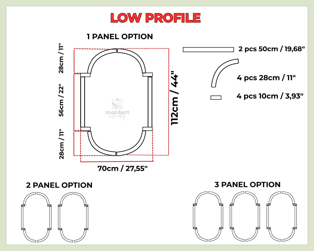Arched MDF Wall Molding – Decorative Wall Paneling Kit
