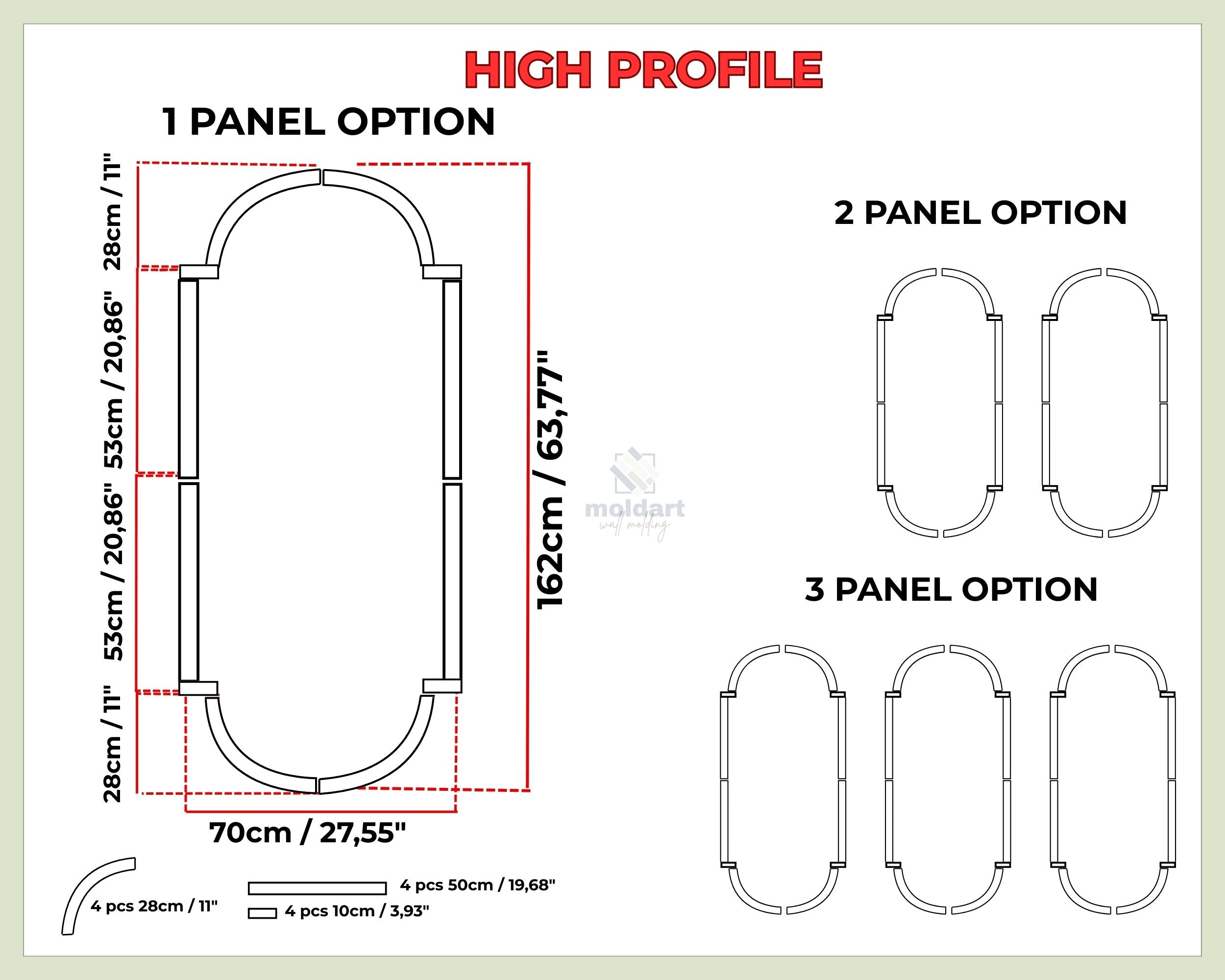 Arched MDF Wall Molding – Decorative Wall Paneling Kit