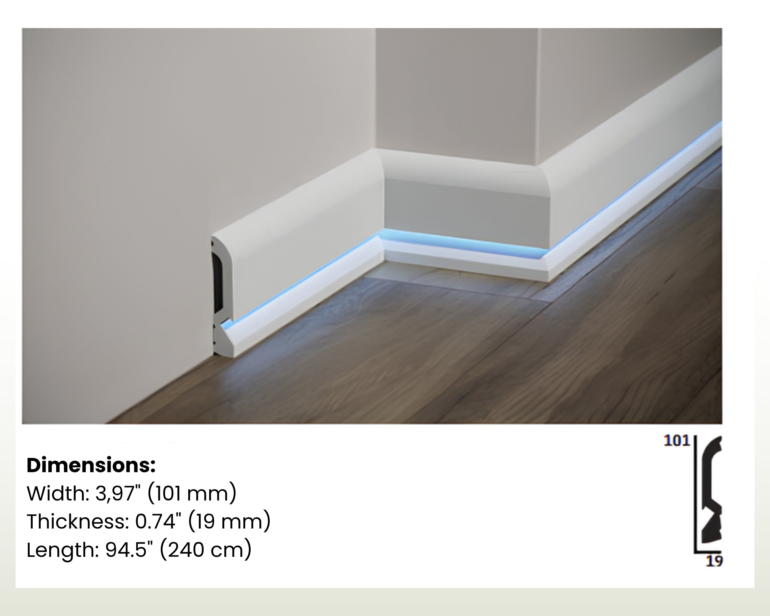 LED Lighted Baseboard Trim – Decorative Wall & Floor Accent