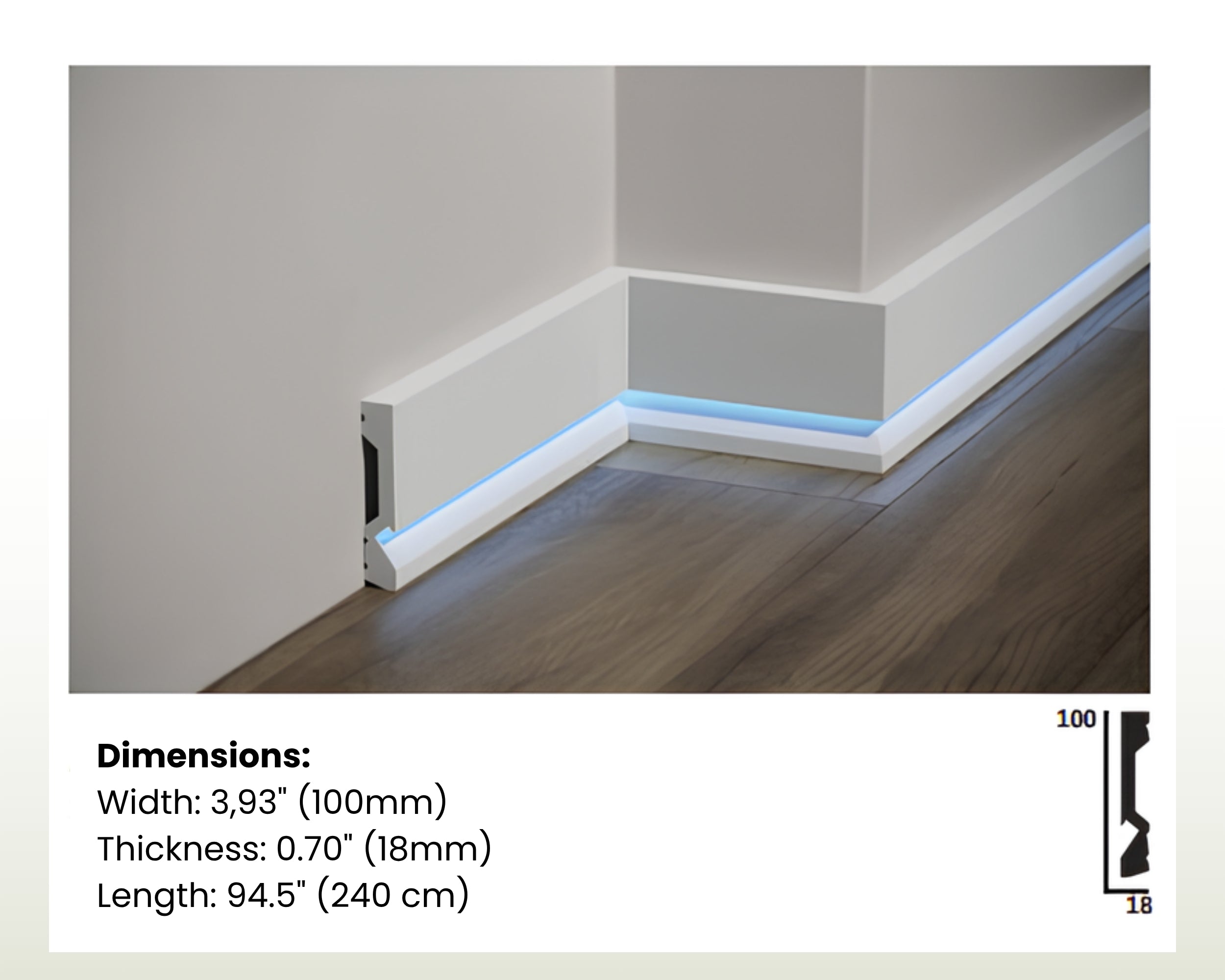 LED Baseboard – Modern Lighted Wall Trim Molding
