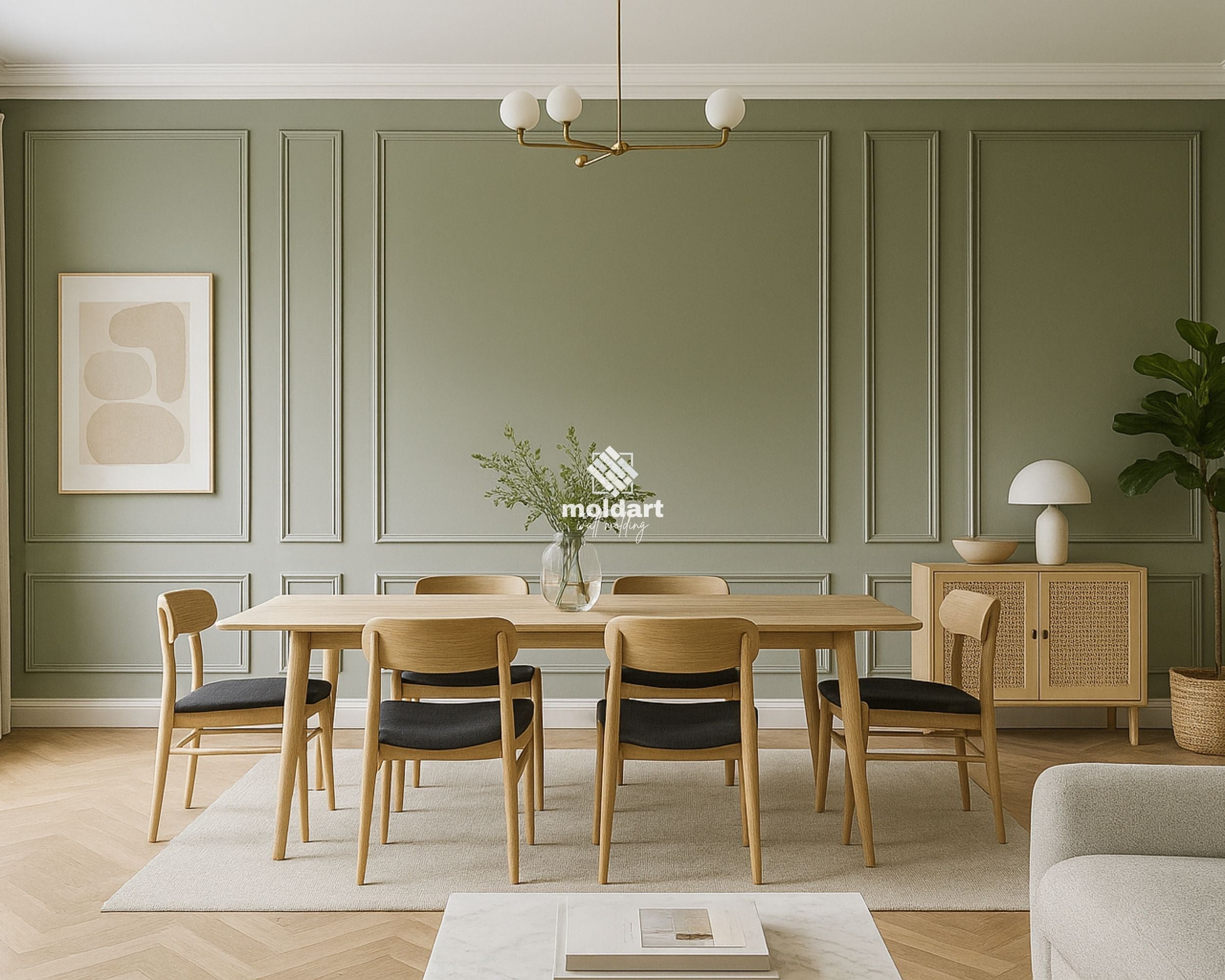 Precut Wall Molding Kit, Ready to Assemble Panels