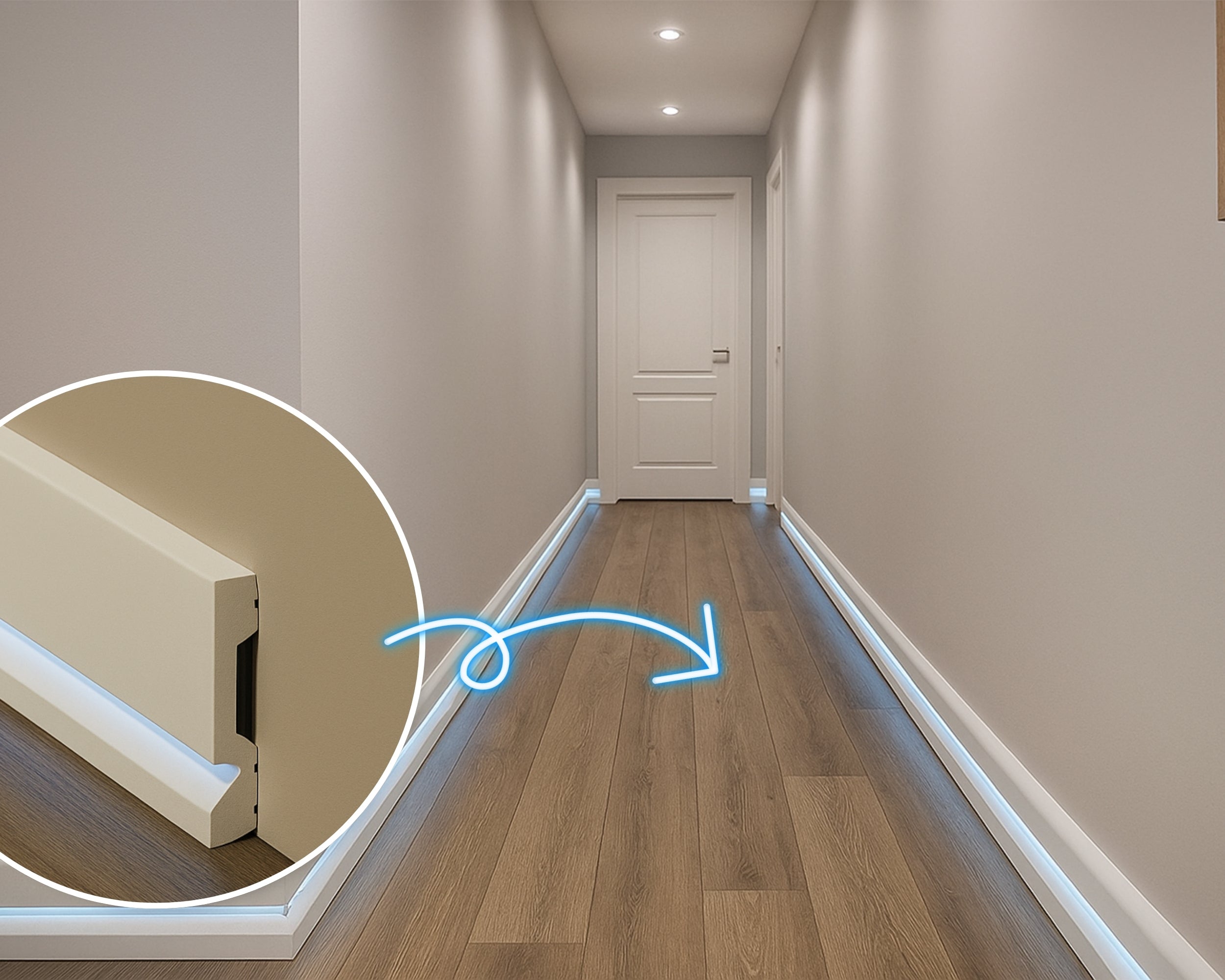 LED Baseboard – Modern Lighted Wall Trim Molding