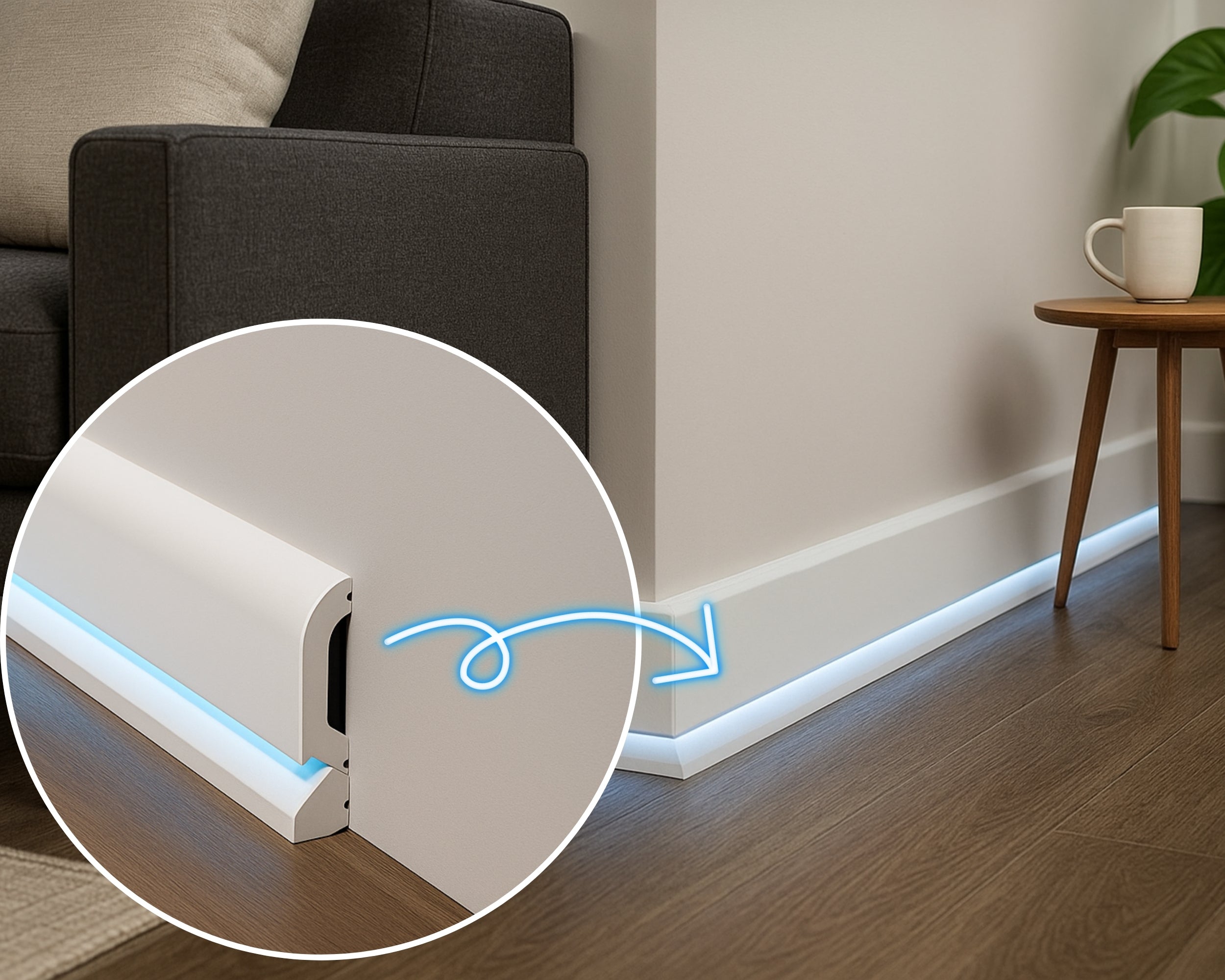 LED Lighted Baseboard Trim – Decorative Wall & Floor Accent