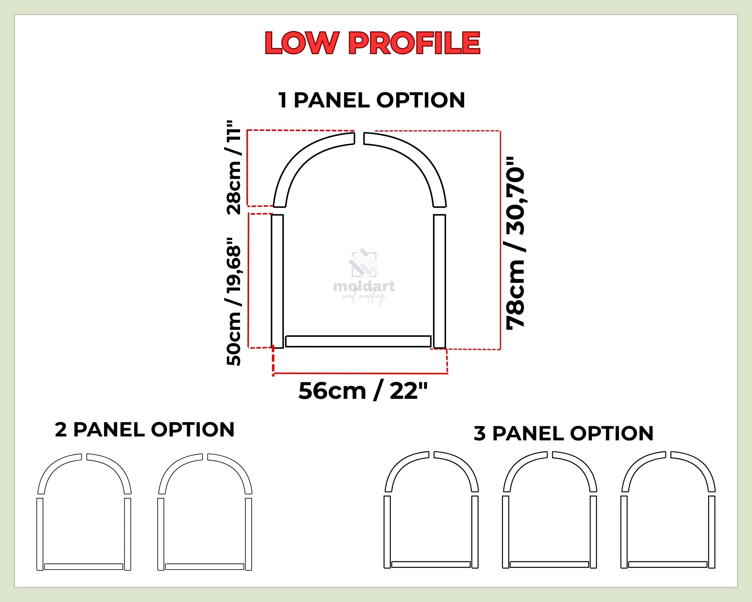 MDF Wall Molding Kit, Arched Wall Panel, Pre-cut, Ready to Assemble