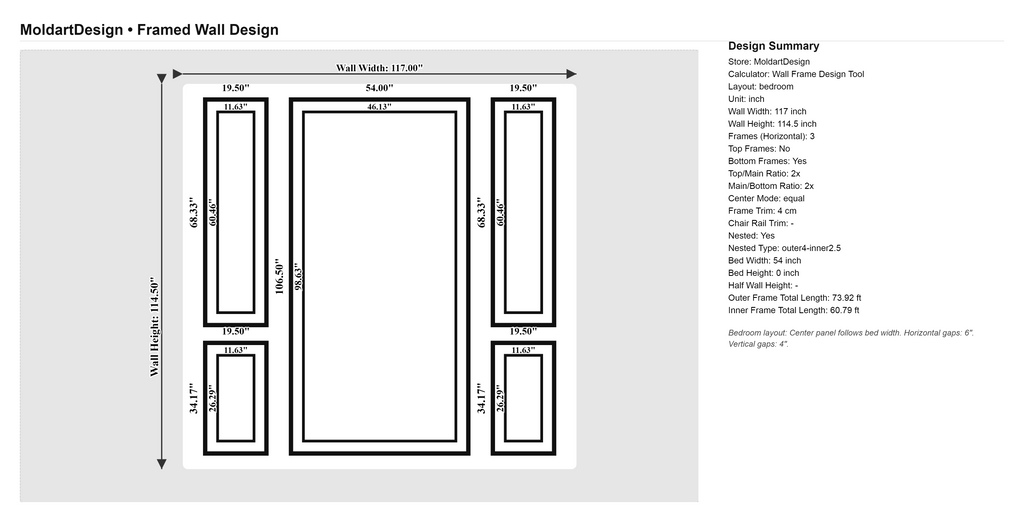 Custom-made Wall Molding Design: 4cm and 2,5cm Wall Molding for Bedroom Design