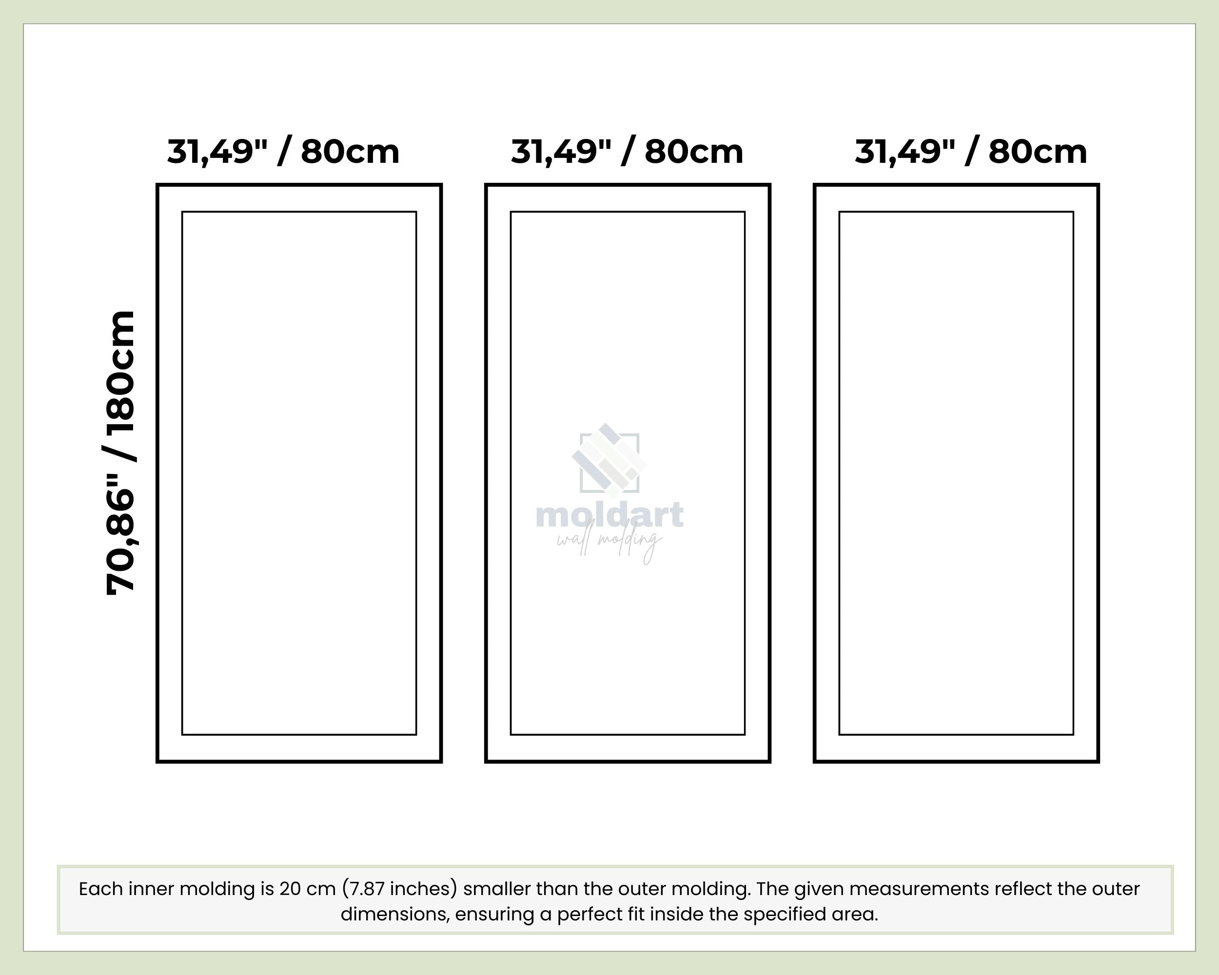 Wall Molding Kit, Nested Rectangle Wall Trim