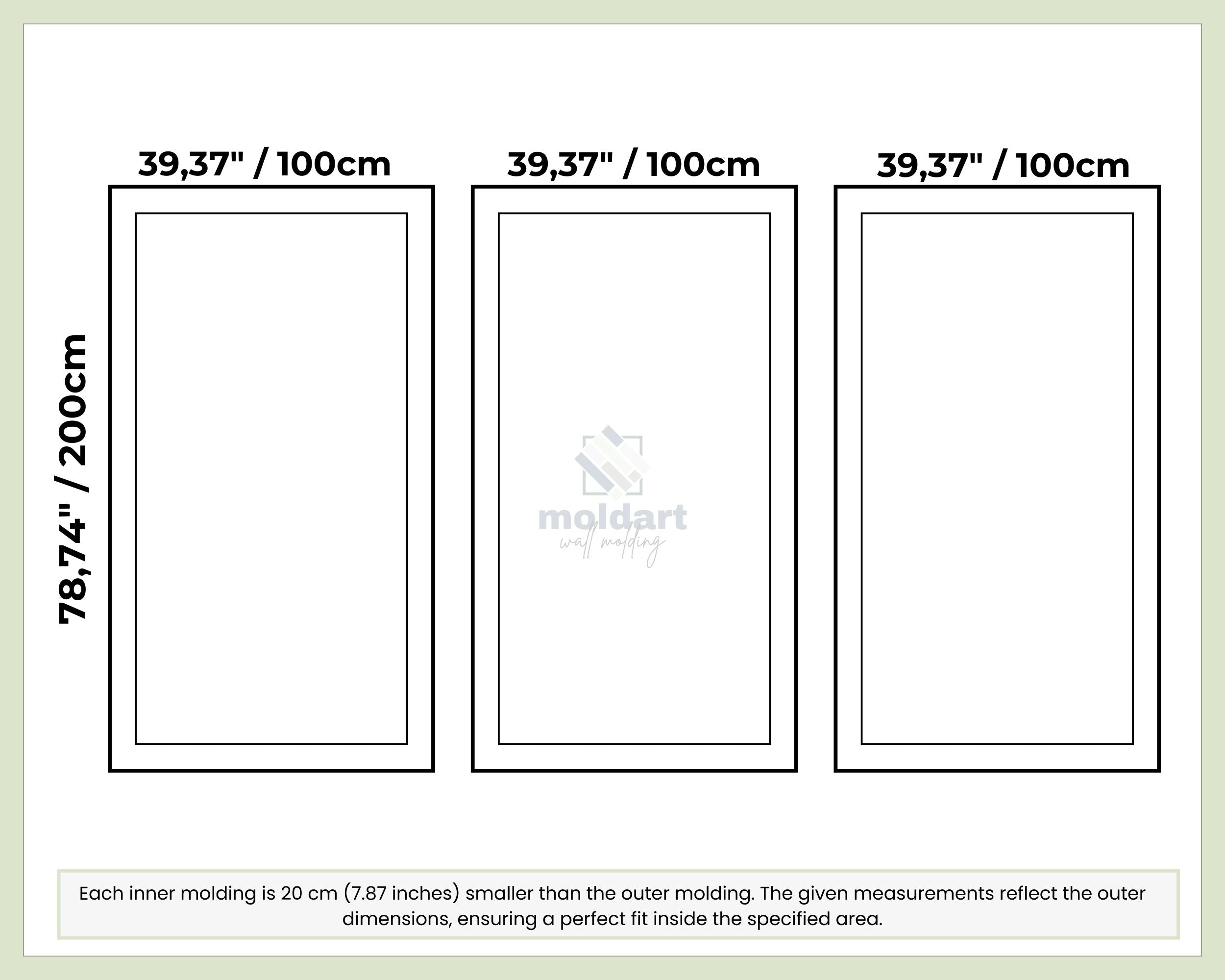 Wall Molding Kit, Nested Rectangle Wall Trim