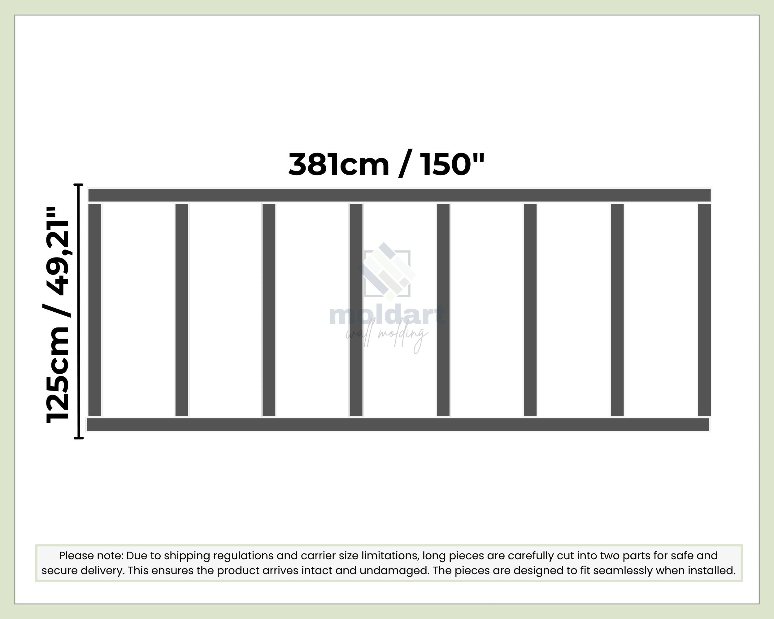 Precut Shaker Panel, Half of Wall Molding Kit