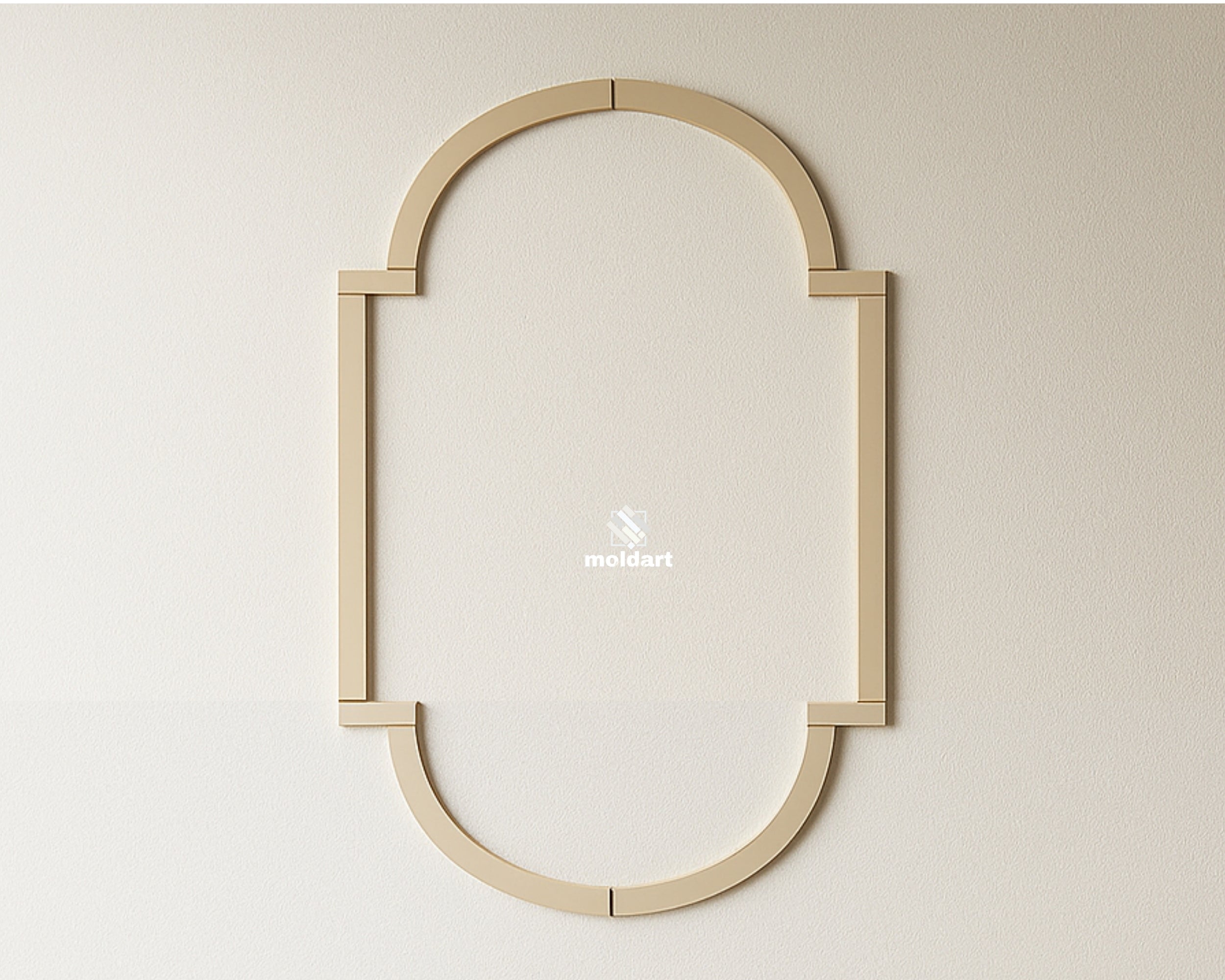 MDF wall molding kit layout showing trim pieces positioned on wall before installation