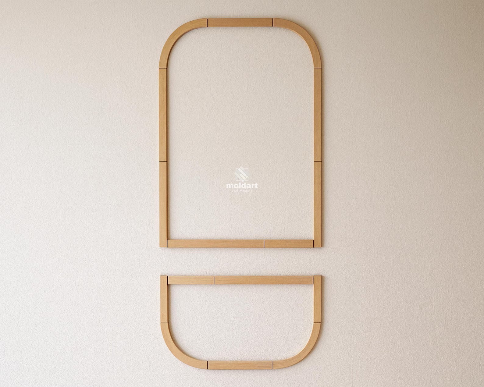 MDF wall trim design on a beige background