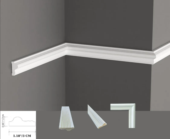 Custom Wall Molding for Yang Zhang, 6cm-4cm-3cm Wall Trim and Chair Rail