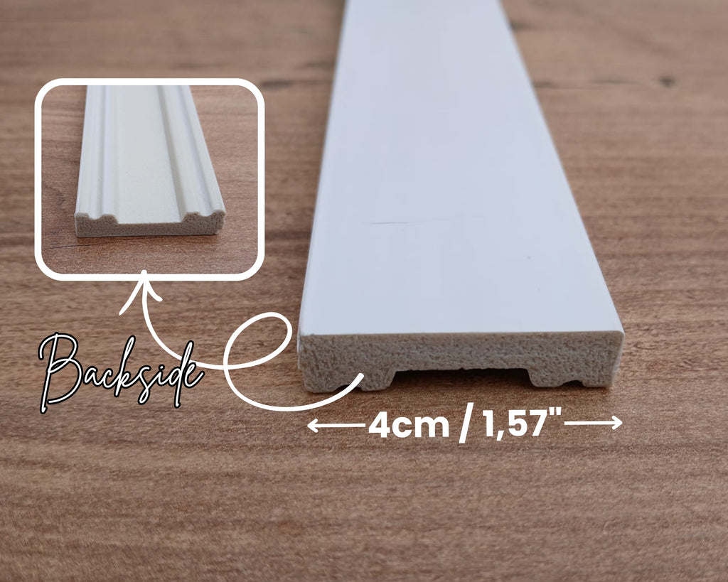 board and batten wall trim with measurement details.