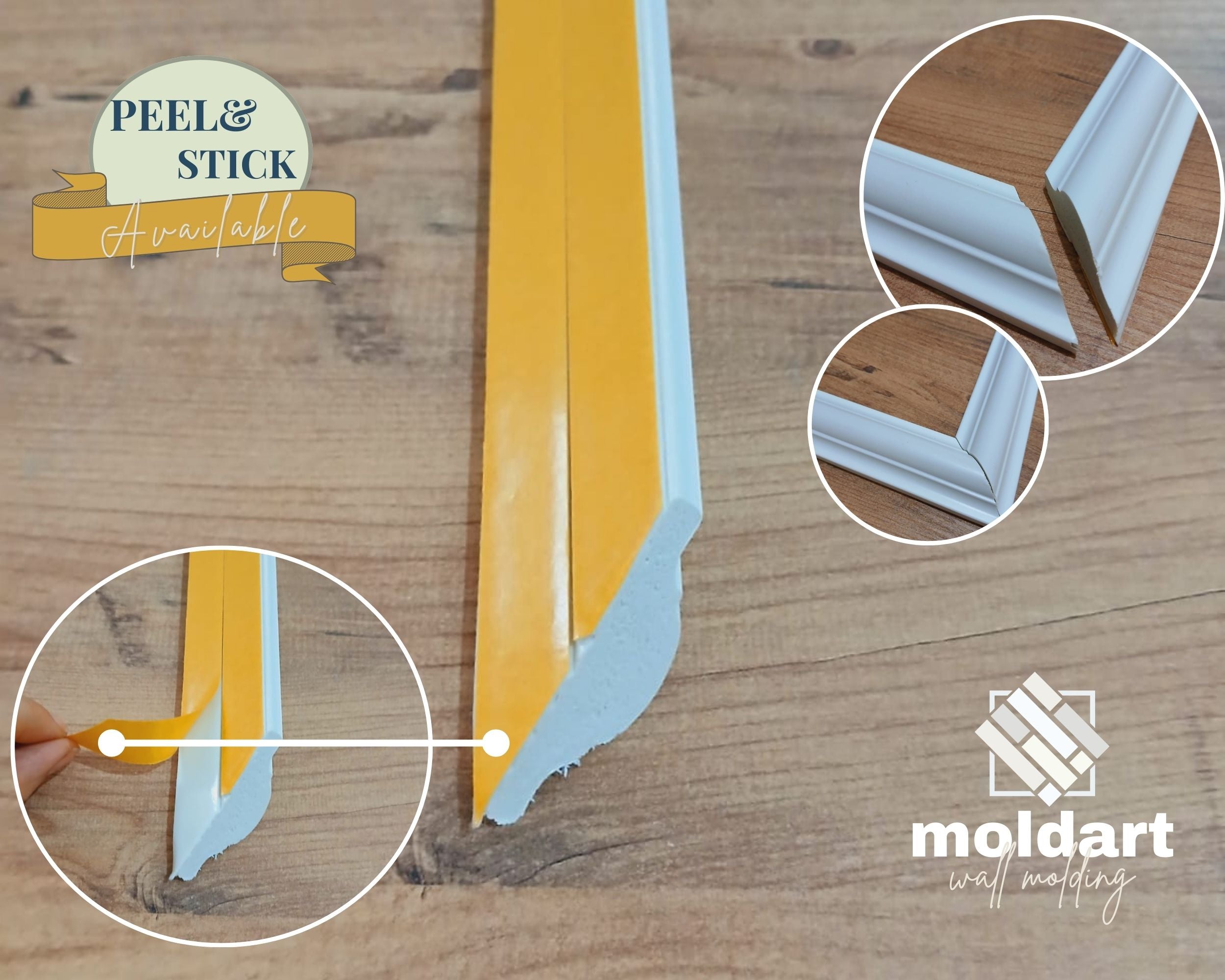 Peel and Stick Wall Molding, Pre-Cut Decorative Trim