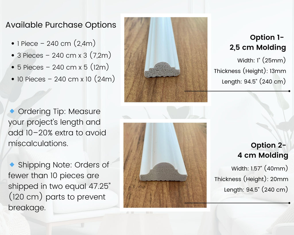 Wall Molding- Full Length Trim- Wall Molding Set