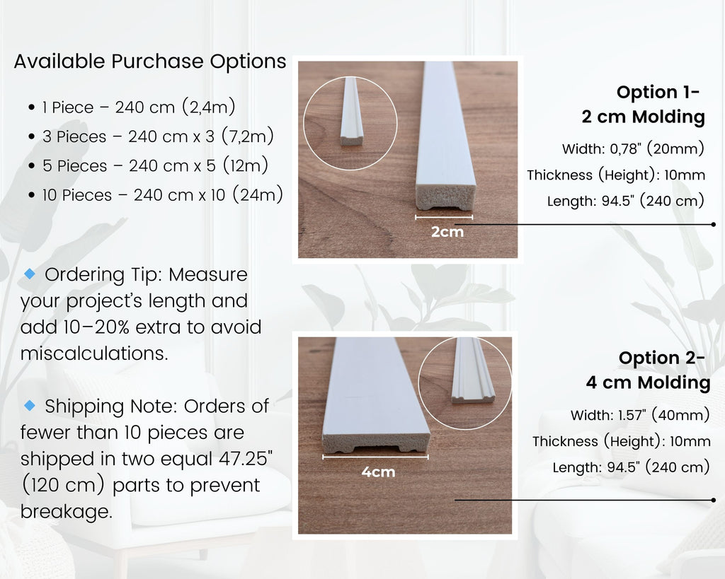 Flat Wall Molding- Straight Wall Trim Kit