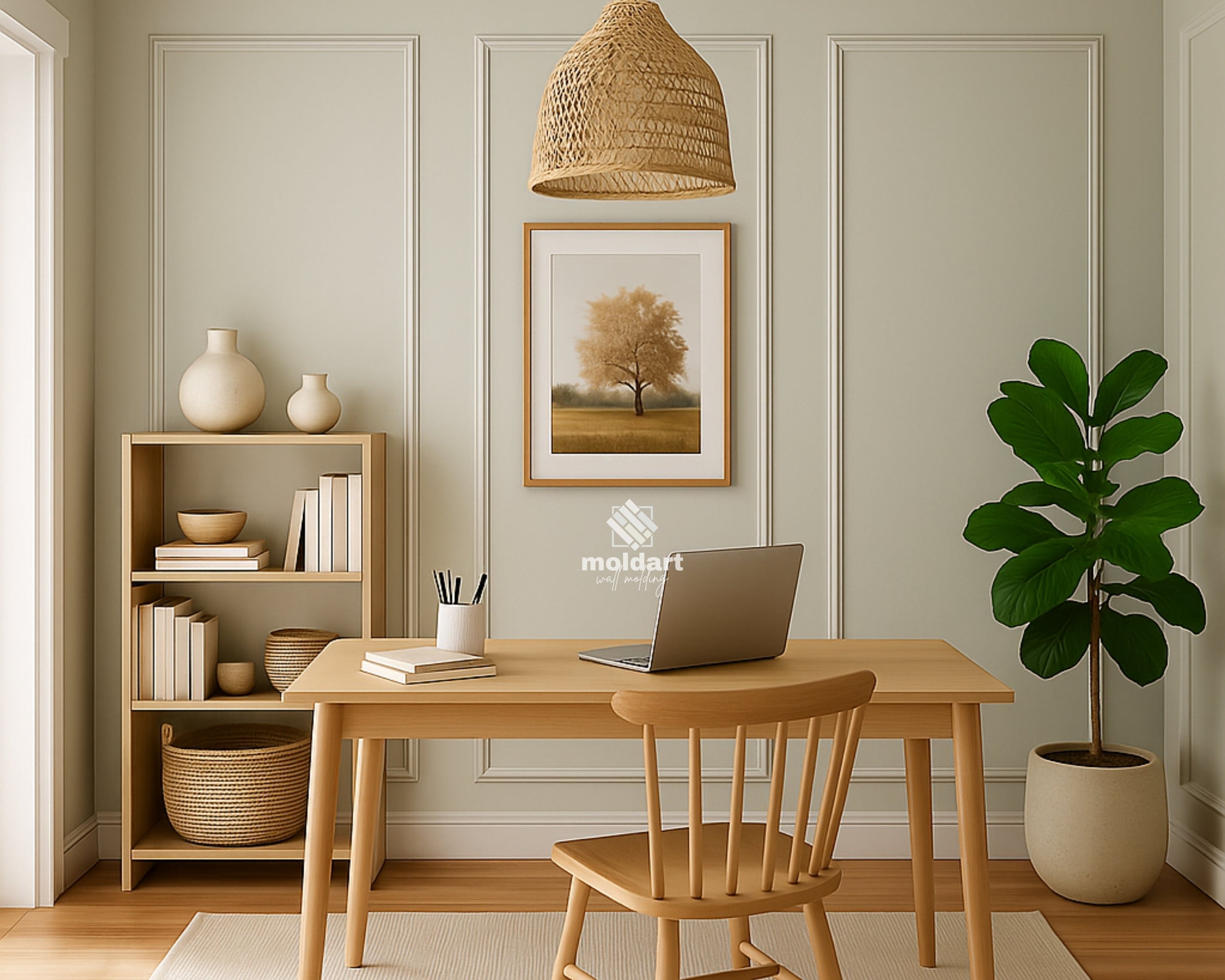 Pre-cut Wall Molding Kit, 3 Single Wall Panel