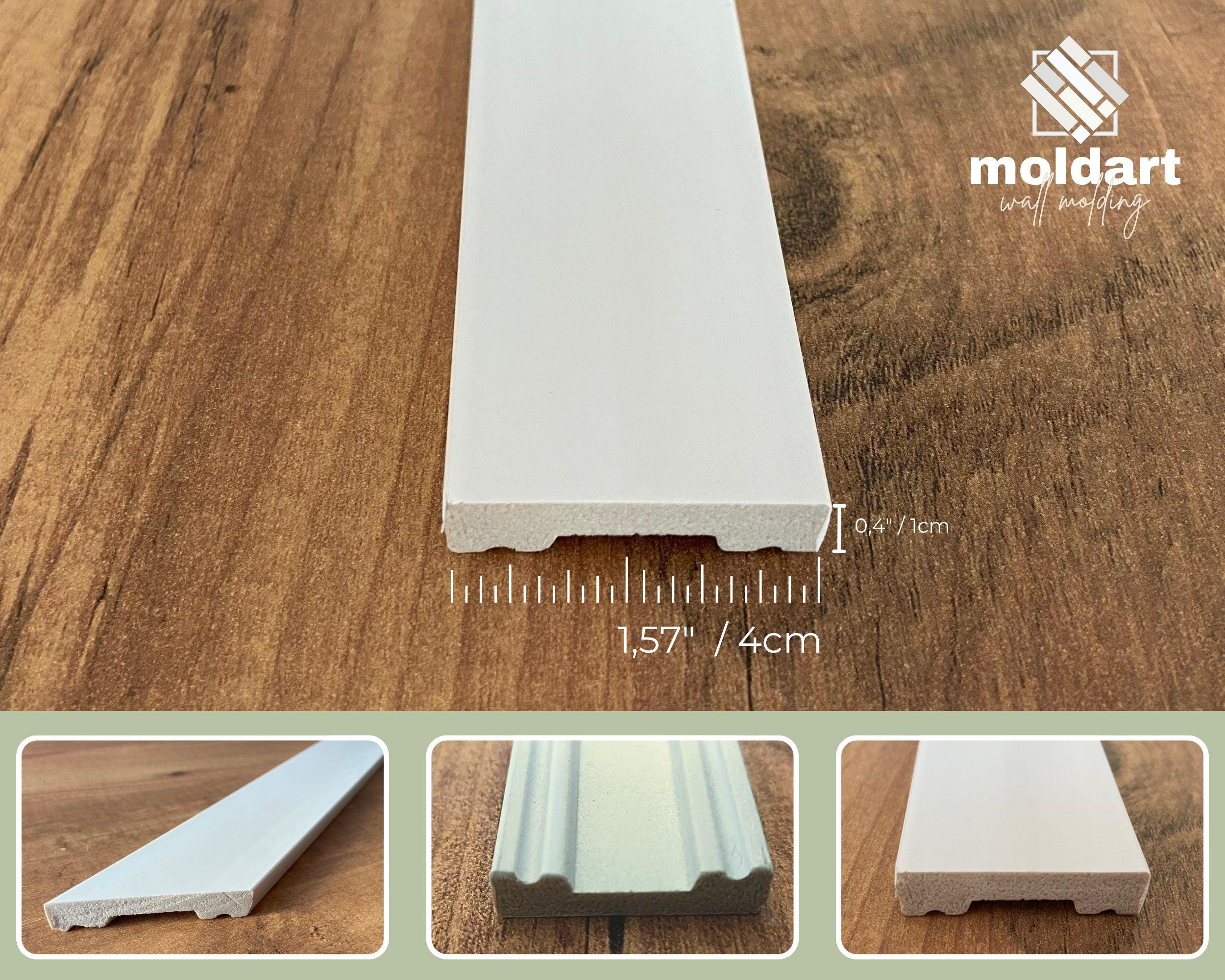 Wall Molding Kit, Flat Wall Trim, Pre-cut Primed Wall Moulding Package, Easy-to-Install Wall Molding, DIY Wainscoting Kit, Accent Wall Panel