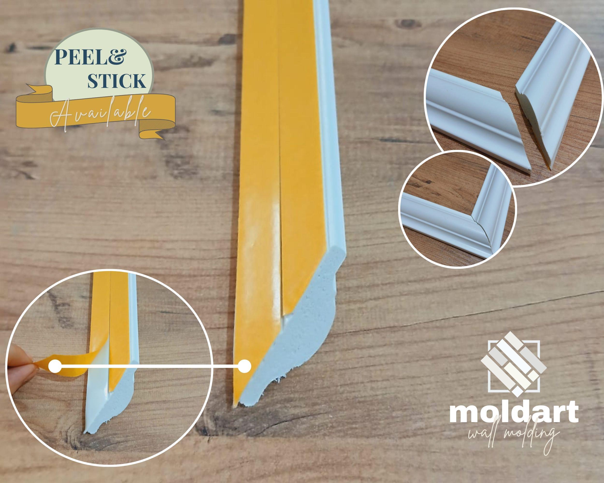 Peel and Stick Wall Molding Kit, Pre-cut Primed Wall Molding Set, DIY Wall Moulding Package, Self Adhesive Wall Paneling, Wainscoting Kit