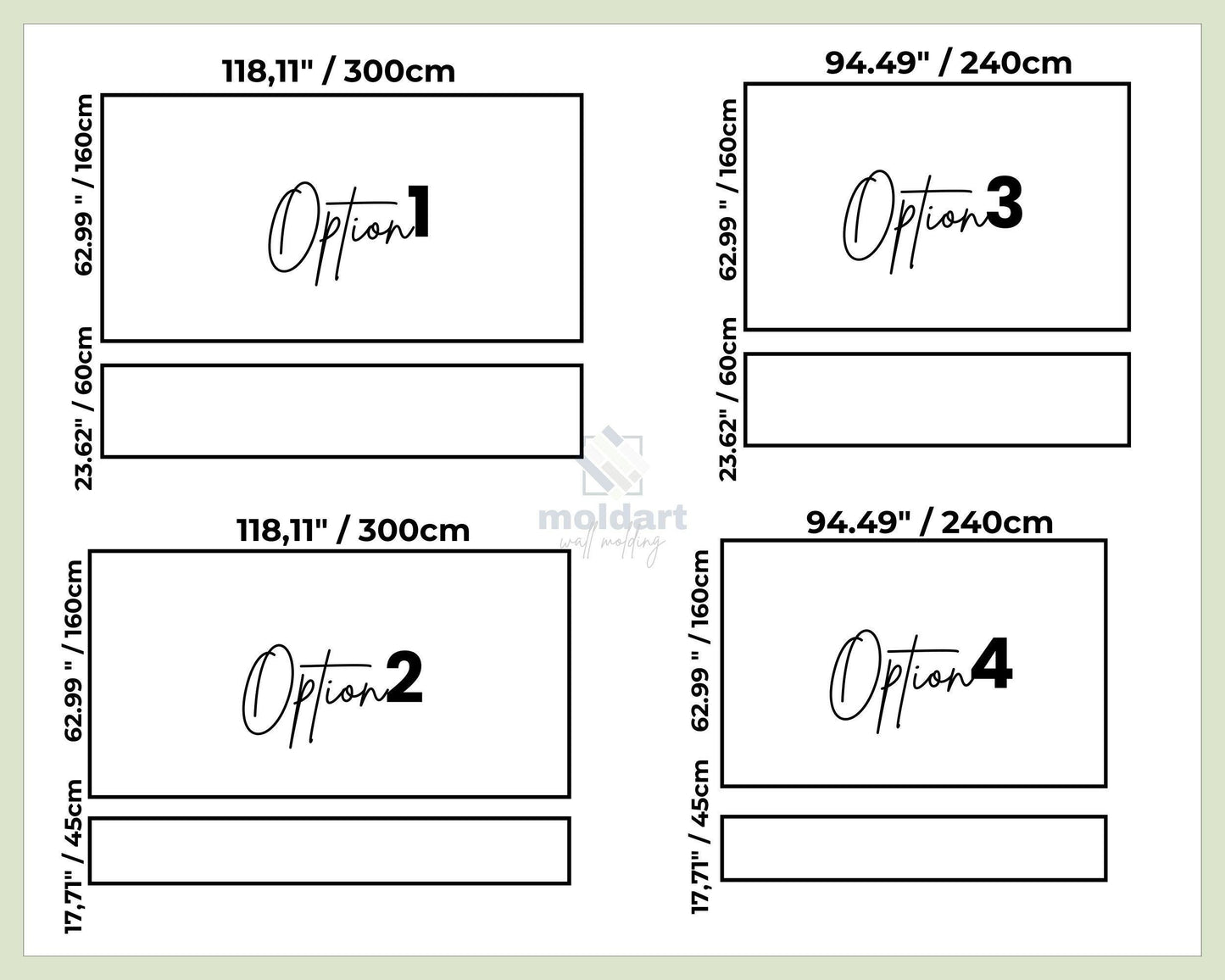 DIY Wall Moulding Package, Ready to Assemble Wall Molding Kit, Pre-cut-Primed Wall Paneling, Decorative Panel, Modern Wainscoting Idea