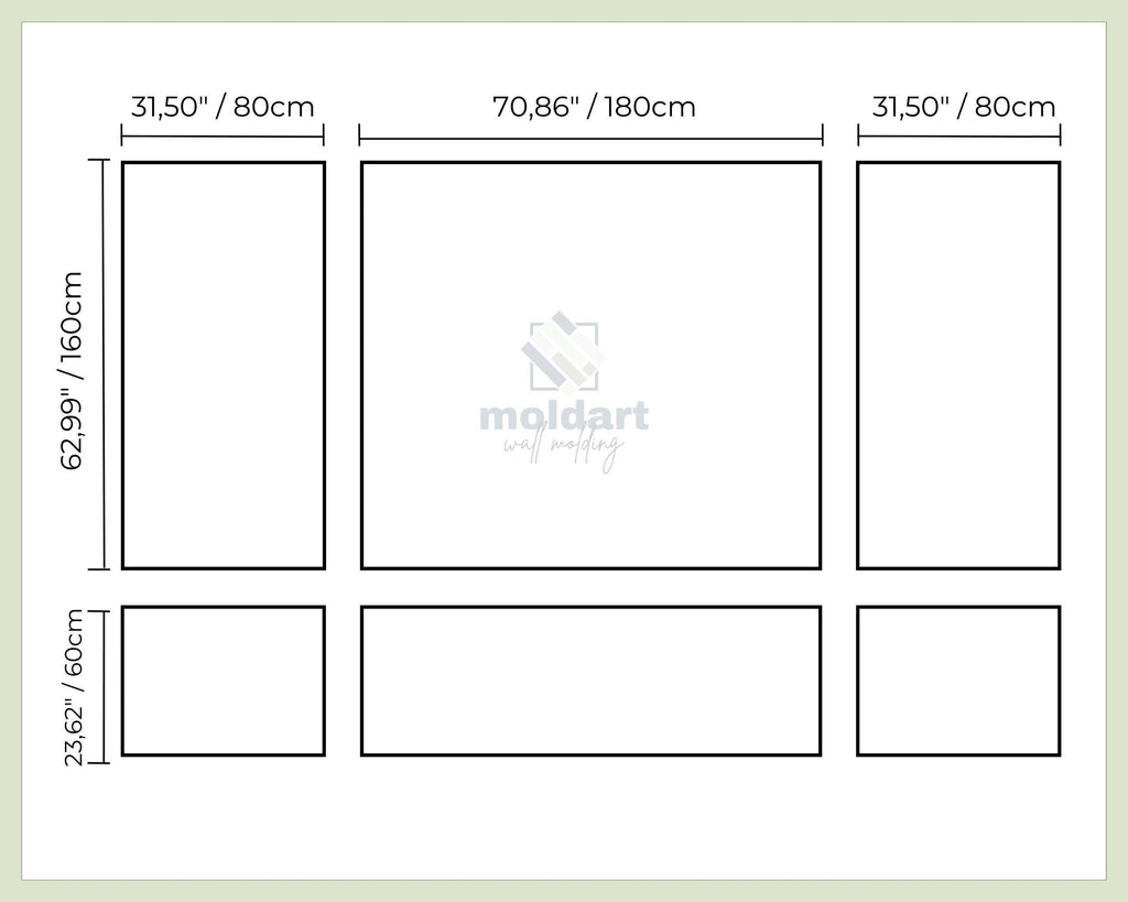 DIY Wall Molding Kit, Easy-to-Assemble Accent Moulding, Pre-cut & Primed Wall Molding Package, Wall Paneling Kit, Bespoke Wainscoting Panel