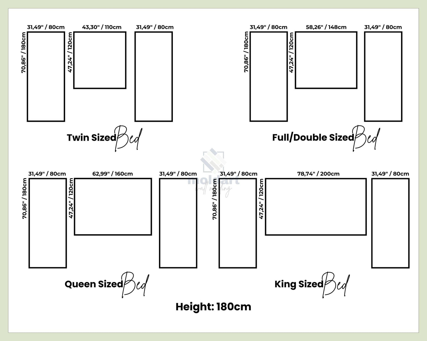 Wall Molding Kit for Bedroom, Wall Moulding Panel for Twin Full/Double Queen King Sizes Bed, DIY Wall Molding Set, Precut Primed Wall Trim