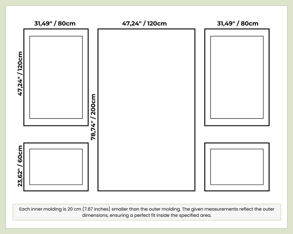 DIY Wall Molding Package, Easy Install Wall Molding Kit, Precut Primed Wall Paneling, Decorative Wall Frame, Wall Trim Kit, Accent Wall Idea