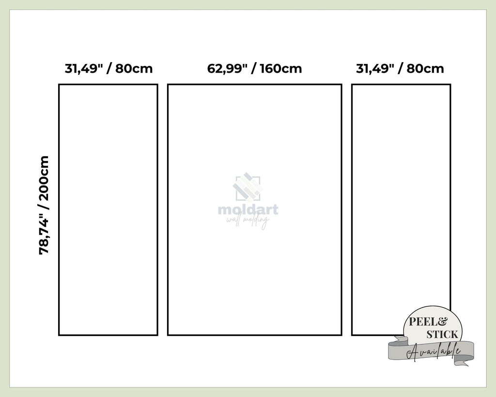 Peel and Stick Wall Molding Kit, Pre-cut Primed Wall Molding Set, DIY Wall Moulding Package, Self Adhesive Wall Paneling, Wainscoting Kit