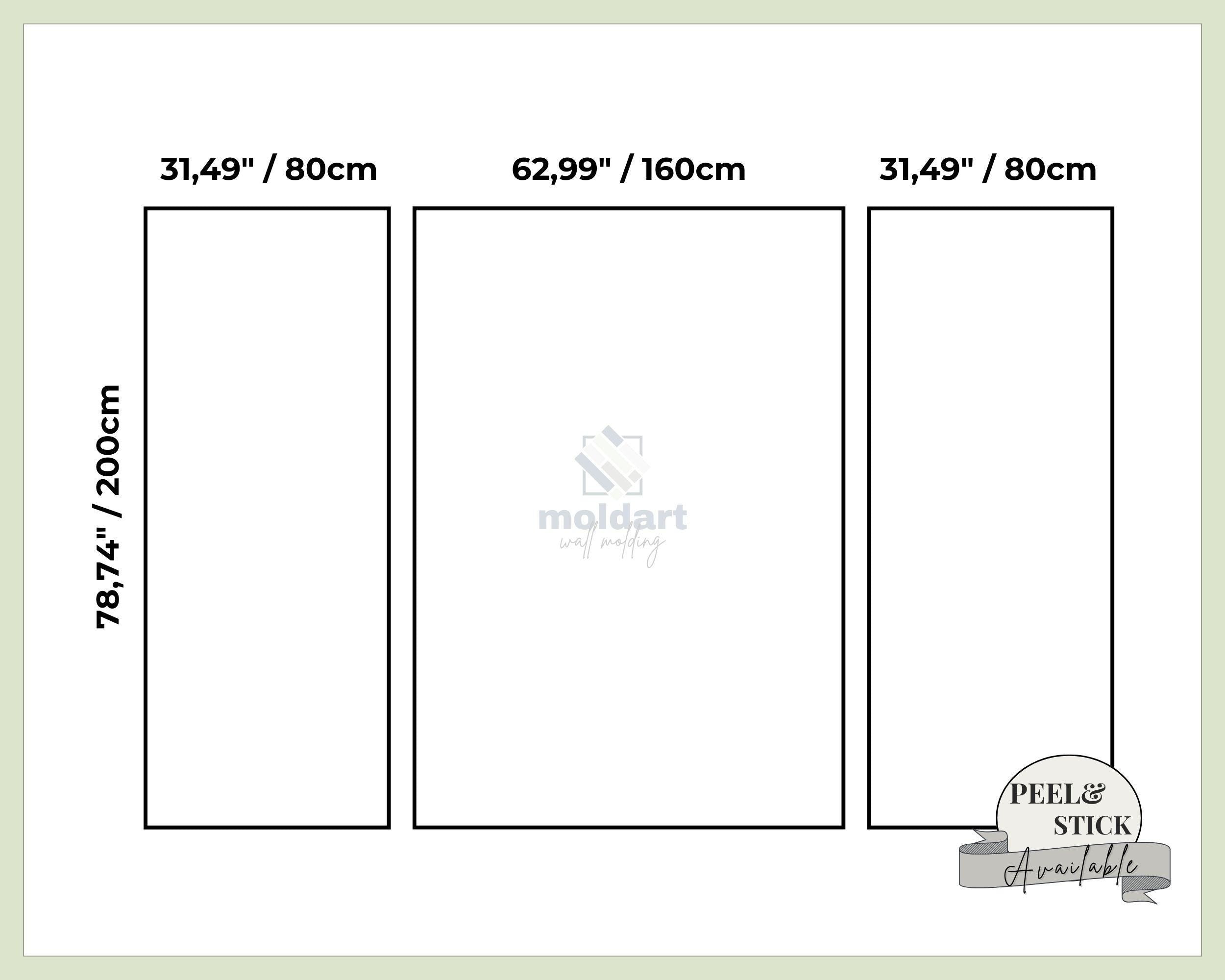Peel and Stick Wall Molding Kit, Pre-cut Primed Wall Molding Set, DIY Wall Moulding Package, Self Adhesive Wall Paneling, Wainscoting Kit