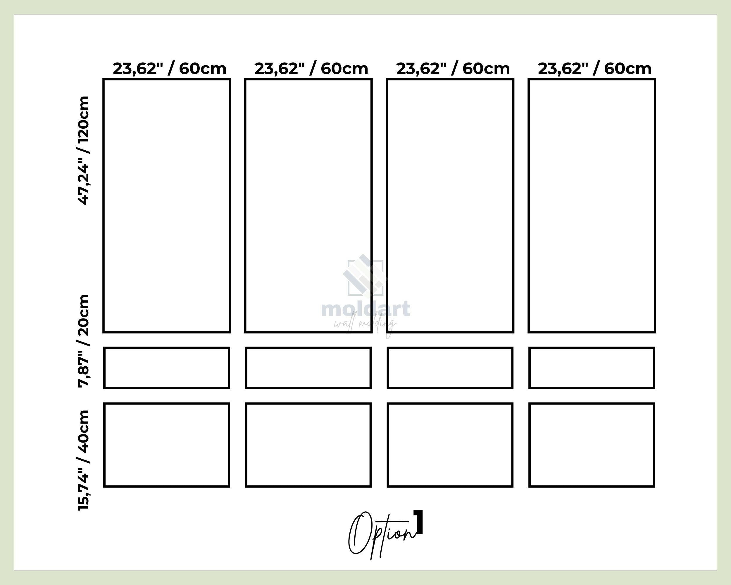 DIY Wall Moulding Package, Pre-cut-Primed Wall Molding Kit, Ready to Assemble Wall Paneling, Moldings Trim Kit, Wainscoting Wall Ideas