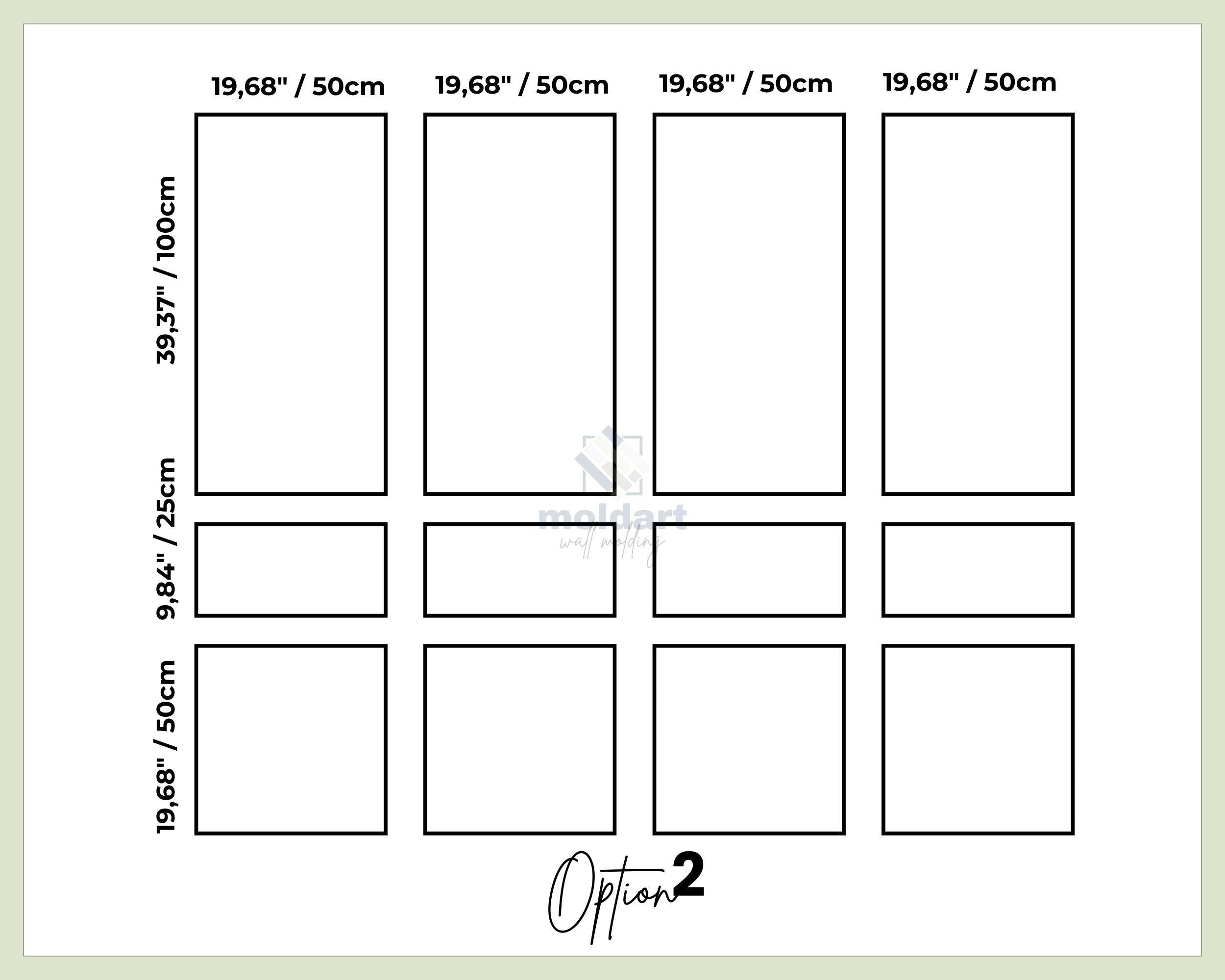 DIY Wall Moulding Package, Pre-cut-Primed Wall Molding Kit, Ready to Assemble Wall Paneling, Moldings Trim Kit, Wainscoting Wall Ideas