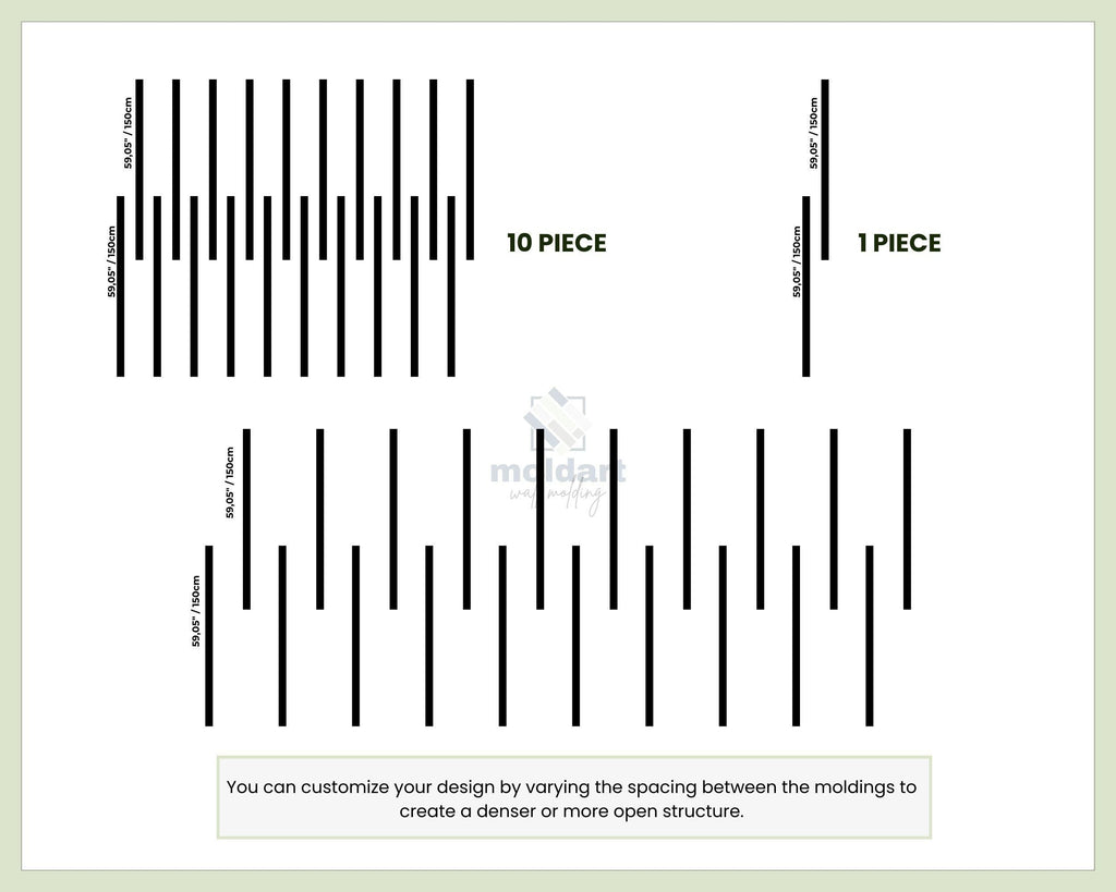 Wall Molding Kit, Flat Wall Trim, Pre-cut Primed Wall Moulding Package, Easy-to-Install Wall Molding, DIY Wainscoting Kit, Accent Wall Panel