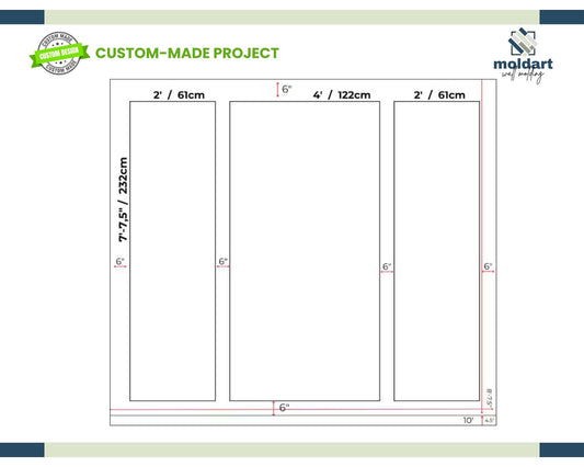 Custom Made Project for Mukesh Bissa- DIY Wall Molding Project- 2,5cm Wall Molding