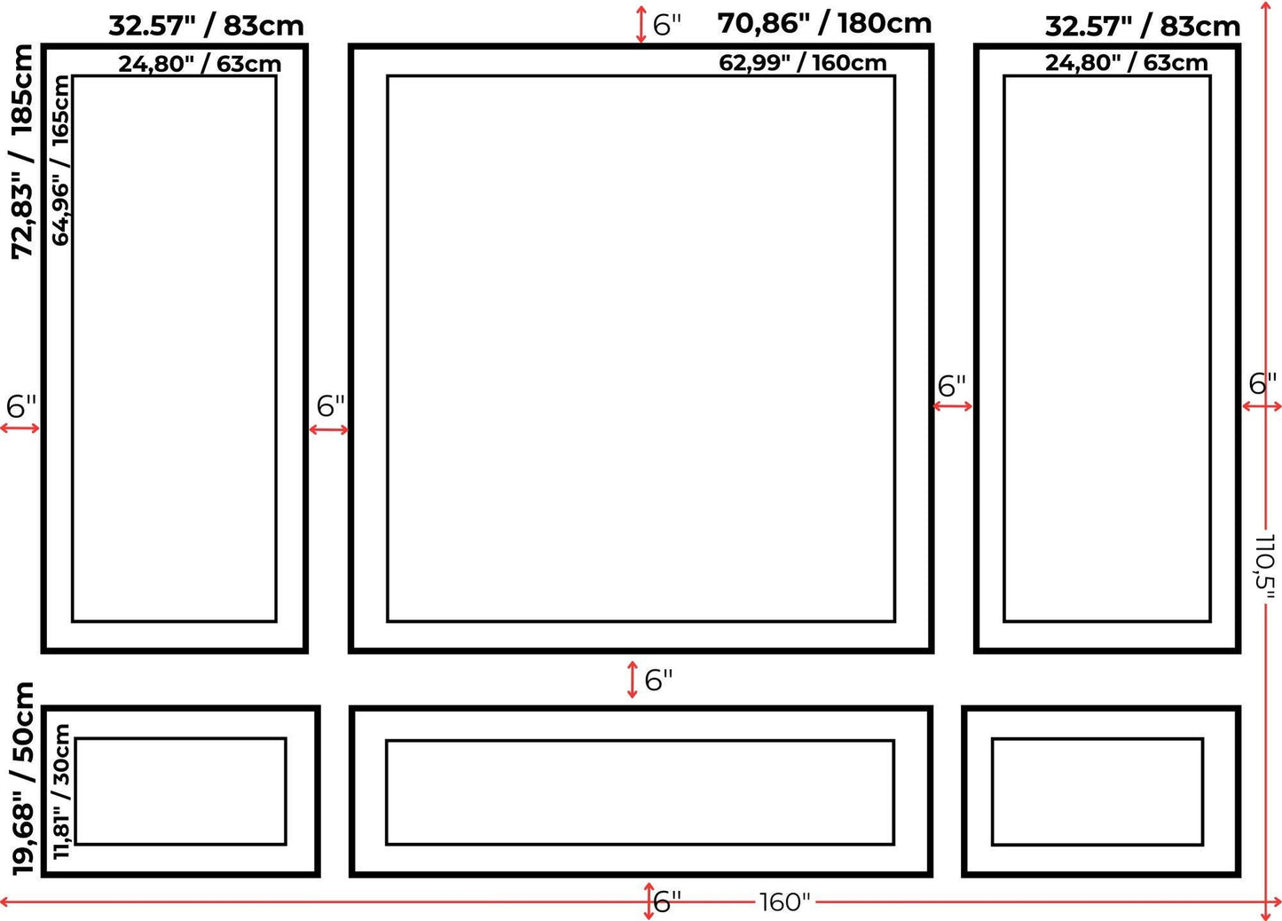 Custom Made Project for Dorothy- DIY Wall Molding Project- 4cm-2.5cm Wall Molding- Peel and Stick Wall Molding