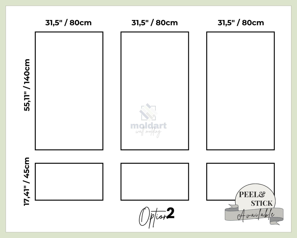 Self Adhesive Wall Molding Kit, DIY Wall Moulding Set, Ready to Install Wall Moulding Package, Peel and Stick Wall Panel Decor, Wainscot Kit