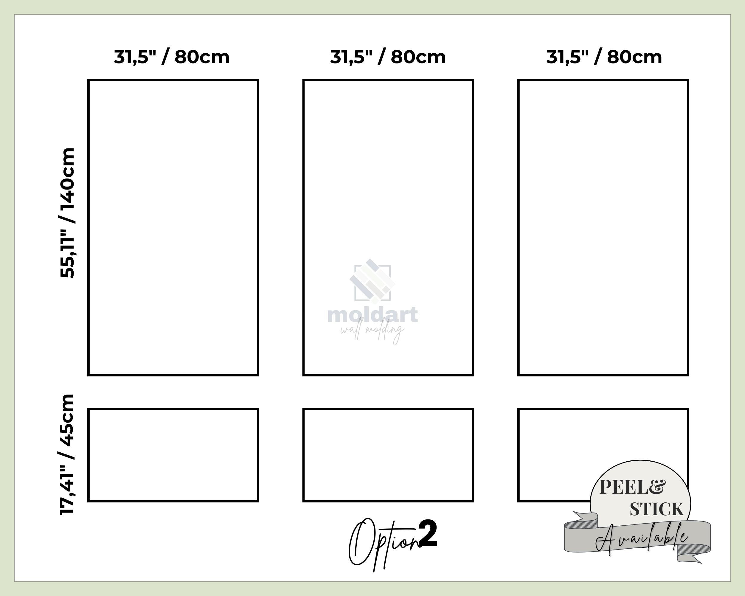 Self Adhesive Wall Molding Kit, DIY Wall Moulding Set, Ready to Install Wall Moulding Package, Peel and Stick Wall Panel Decor, Wainscot Kit