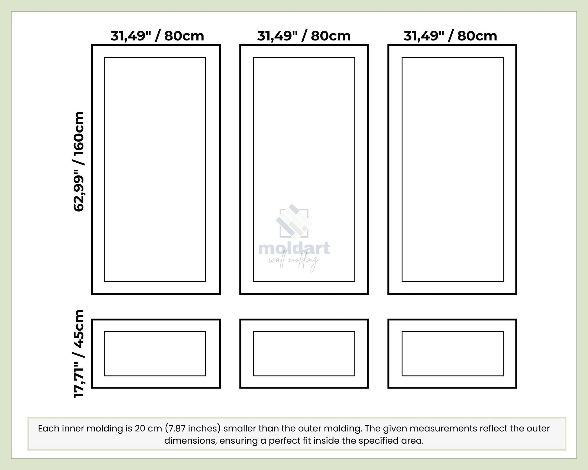 DIY Wall Molding Set, Nested Frames Wall Molding Kit, Pre-cut Primed Wall Moulding Package, Easy to Install Wall Paneling, Accent Wall Ideas