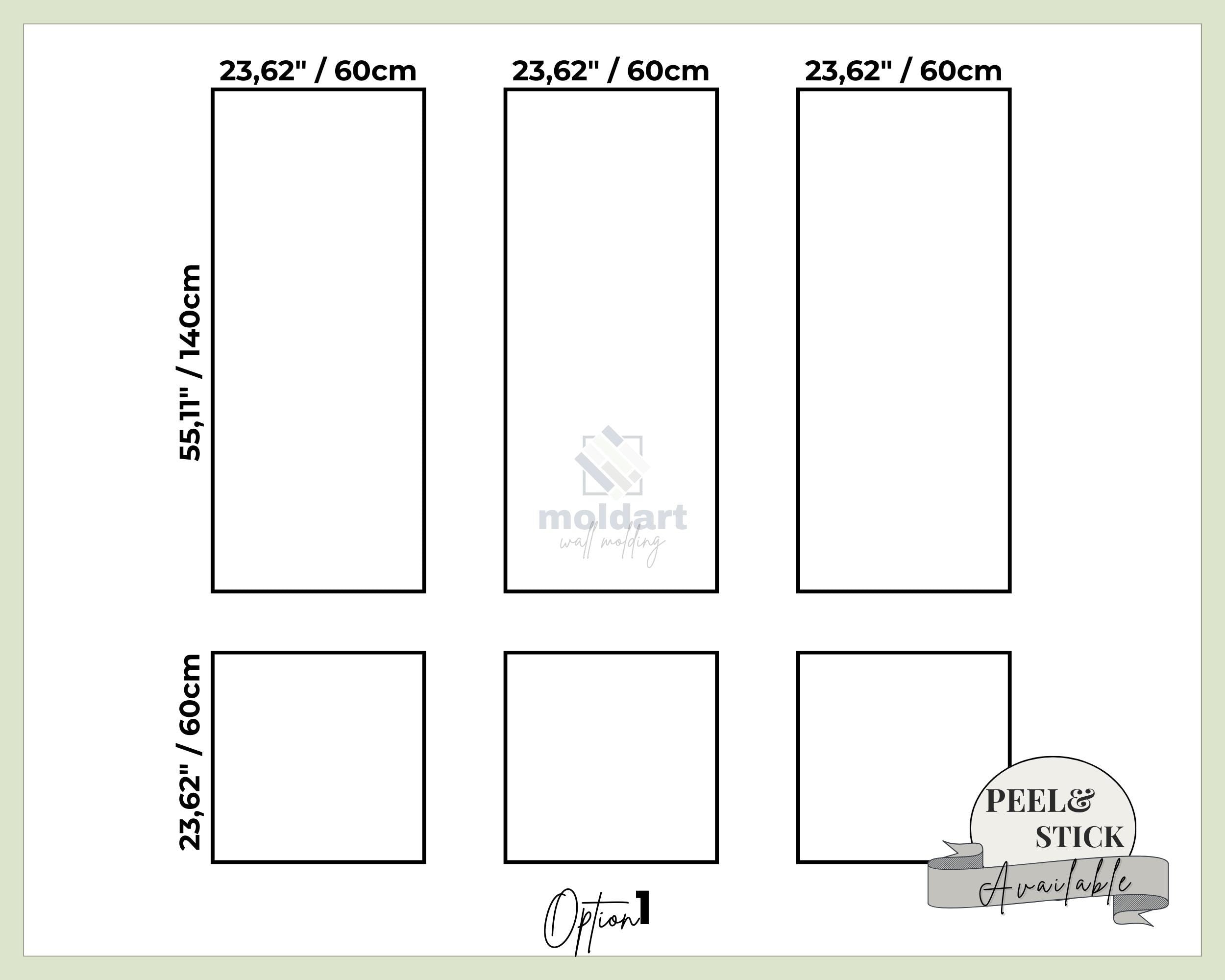 Self Adhesive Wall Molding Kit, DIY Wall Moulding Set, Ready to Install Wall Moulding Package, Peel and Stick Wall Panel Decor, Wainscot Kit