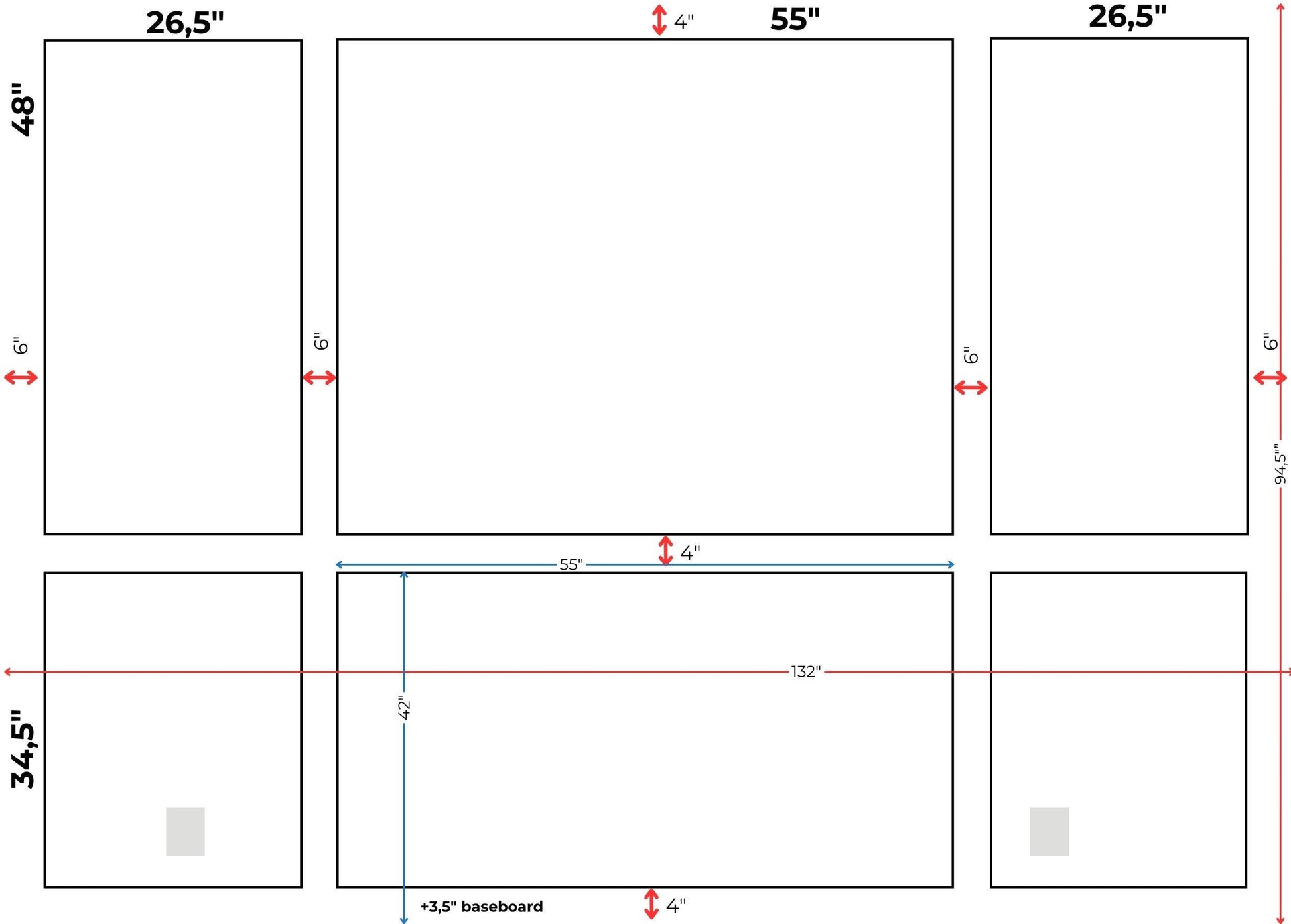 Custom Made Project for Anita- DIY Wall Molding Project- 4cm Wall Molding- Peel and Stick Wall Molding