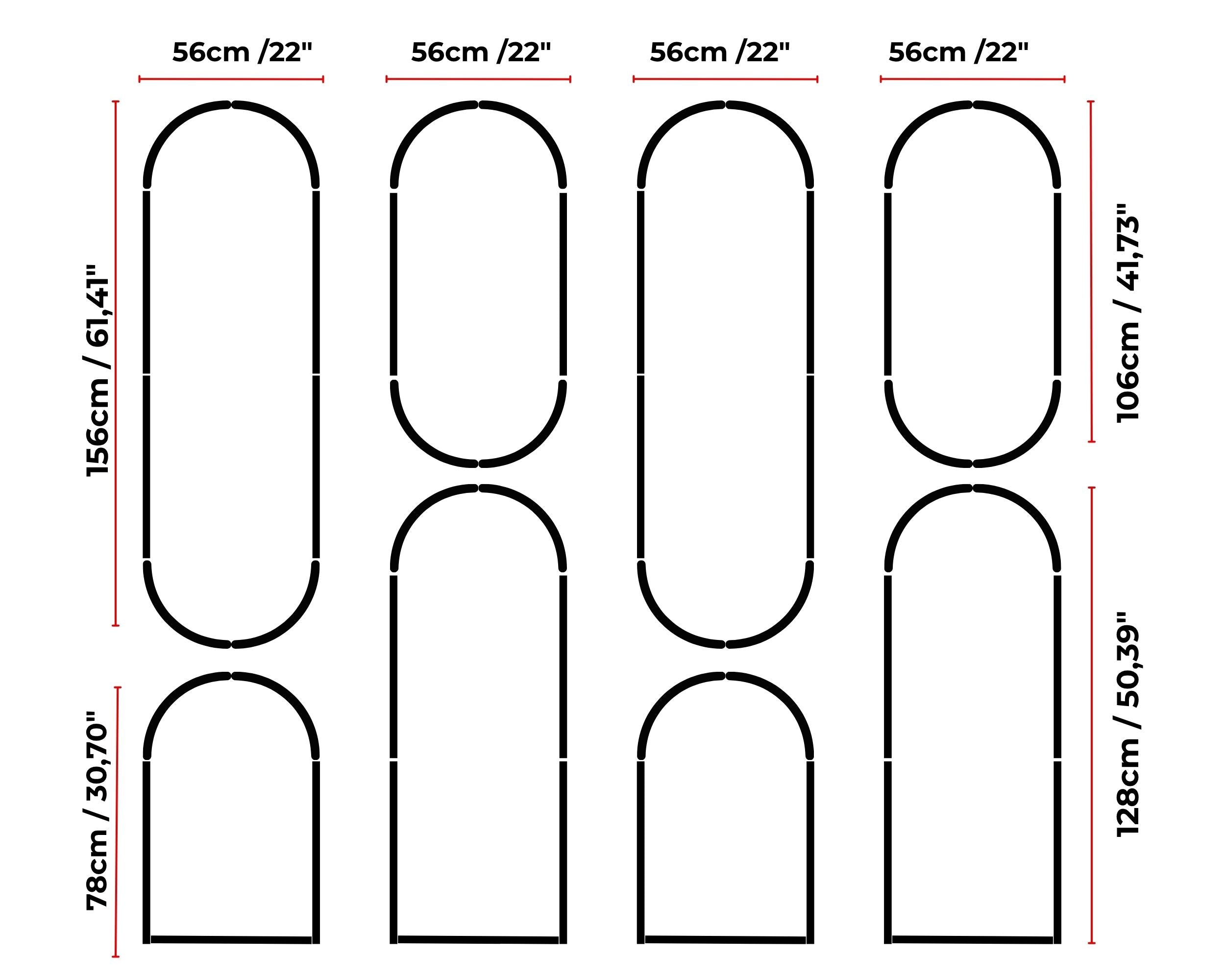 Arched wall molding dimensions with MDF panel measurements for DIY wall trim installation and modern wall design