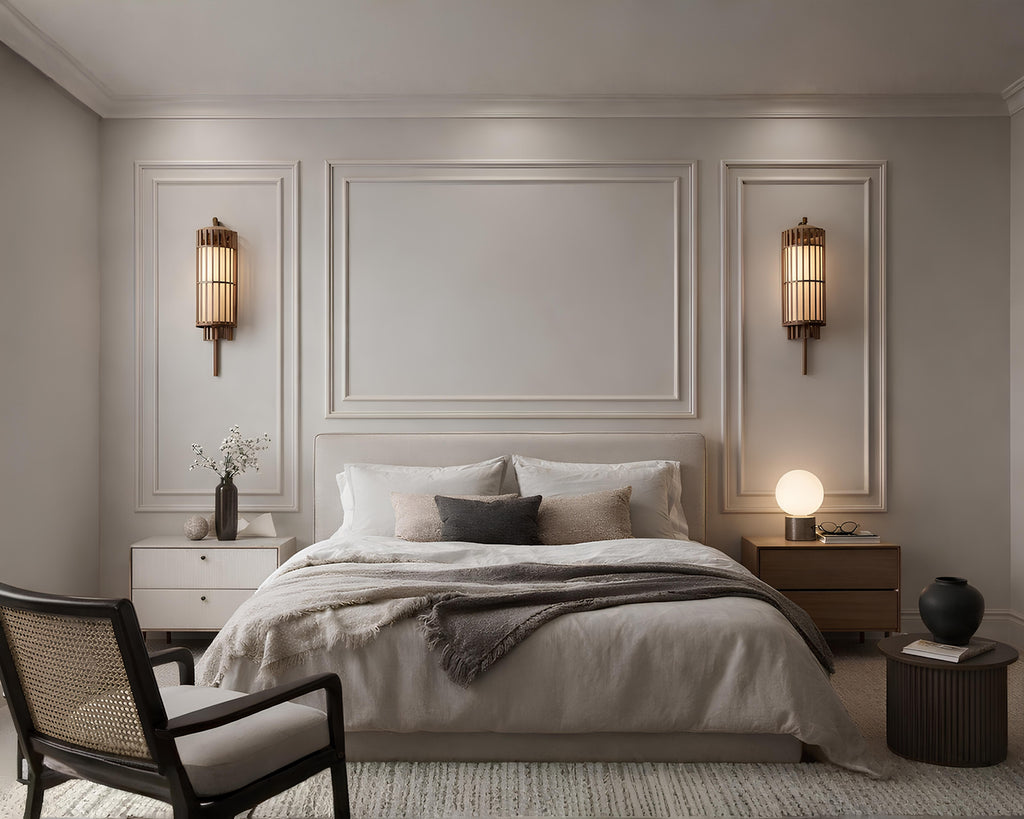 wall molding kit for bedroom accent wall with decorative wall trim panels and classic picture frame molding design