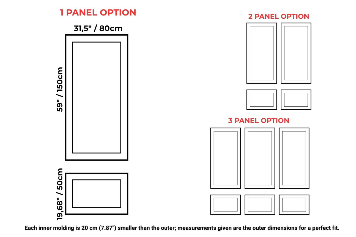 Nested Sign Panel Wall Molding Kit, Nested Frame Wall Panel – MoldartDesign