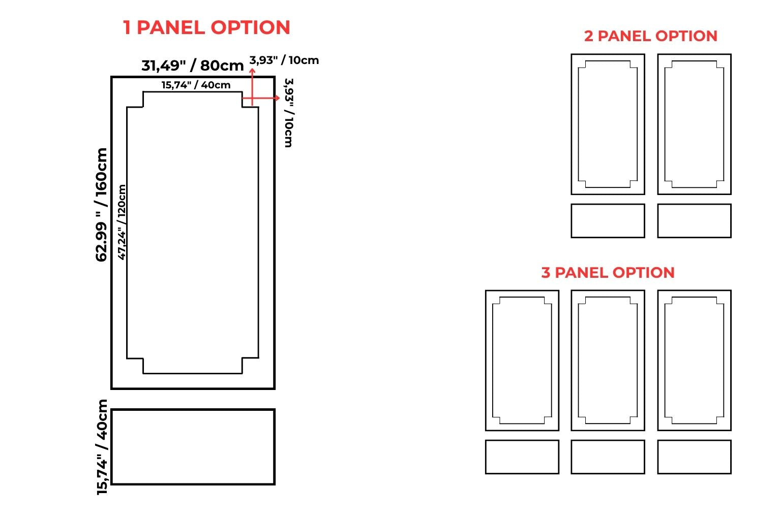 wall molding kit measurements diagram showing panel dimensions for picture frame wall molding accent wall layout