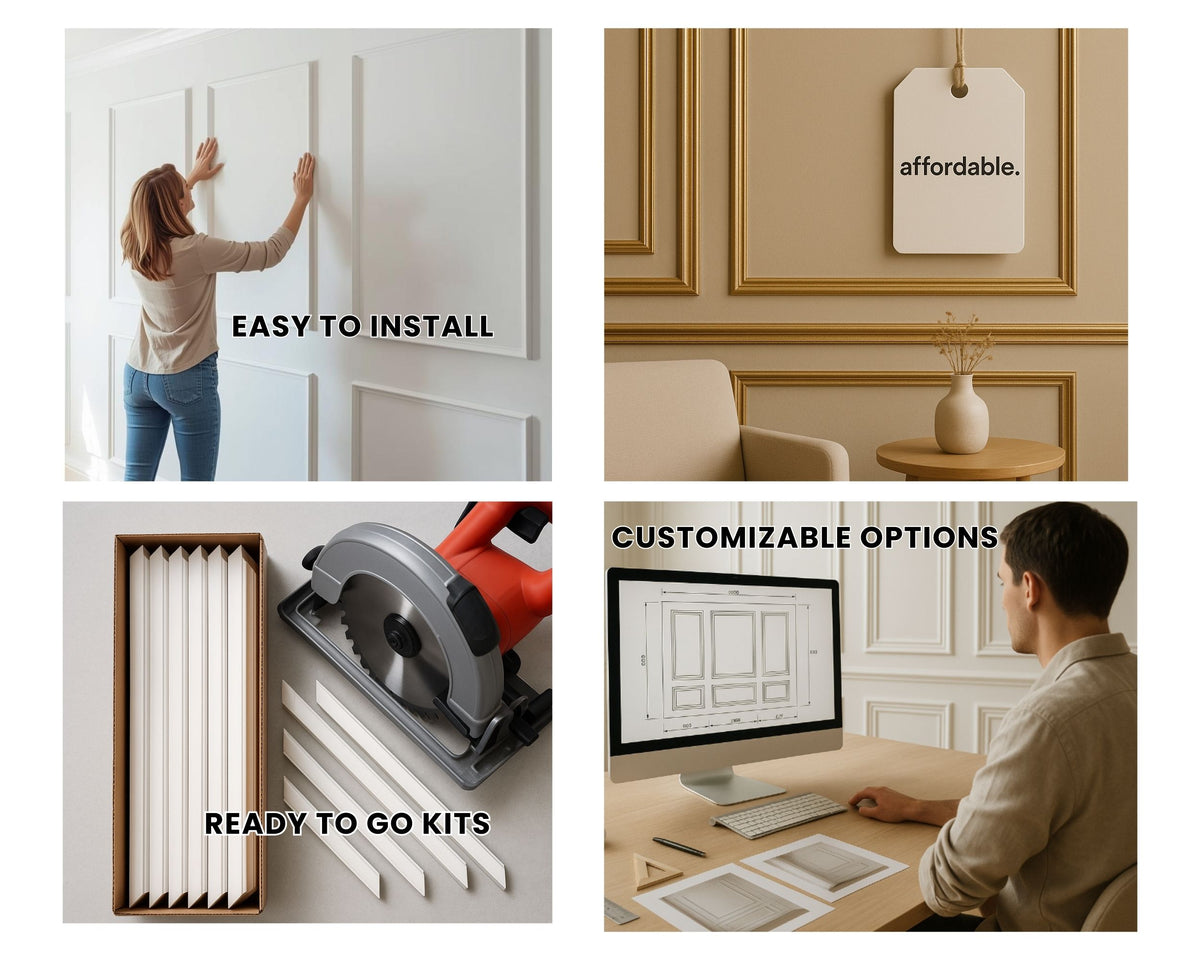 Pre-Cut Wall Molding Frames, Accent Wall Paneling – MoldartDesign