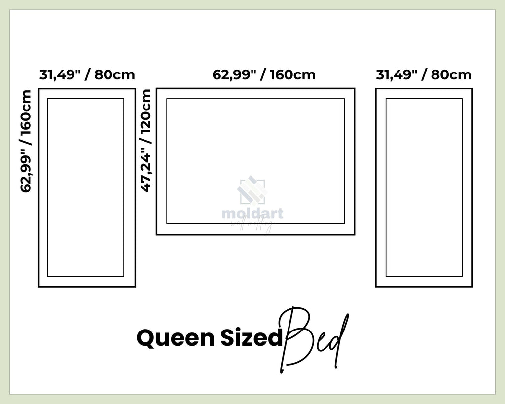 nested frame wall molding kit measurements diagram showing panel dimensions for bedroom