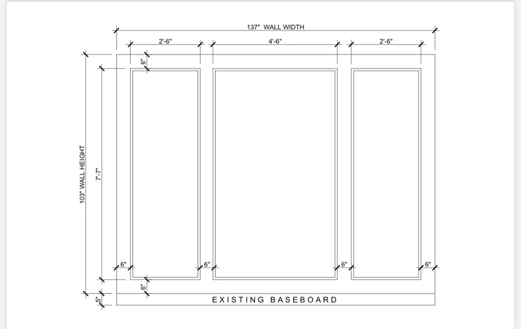 Custom-made Wall Molding Design: 2,5cm Wall Molding-Peel And Stick